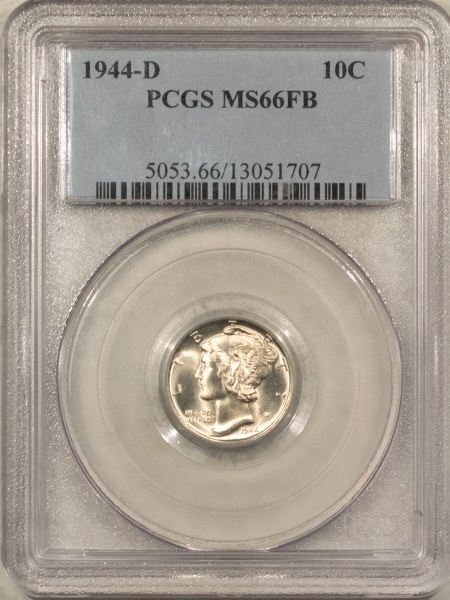 Mercury Dimes 1944-D MERCURY DIME – PCGS MS-66 FB, FROSTY, FRESH & PREMIUM QUALITY!