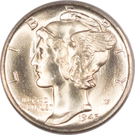 Mercury Dimes 1945-S MERCURY DIME – PCGS MS-66, BLAZING WHITE!