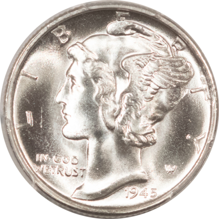 Mercury Dimes 1945-S MERCURY DIME – PCGS MS-66 FB, BLAZING WHITE & SUPERB!