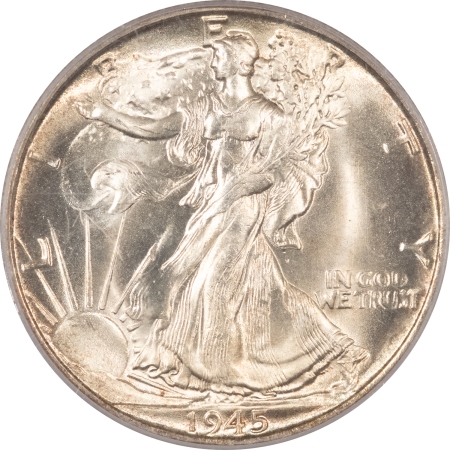 New Certified Coins 1945-S WALKING LIBERTY HALF DOLLAR PCGS MS-65, OLD GREEN HOLDER PREMIUM QUALITY!