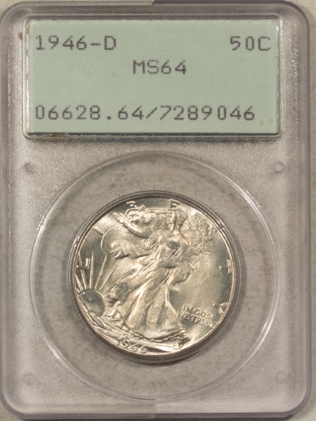 New Certified Coins 1946-D WALKING LIBERTY HALF DOLLAR – PCGS MS-64, RATTLER! PREMIUM QUALITY!