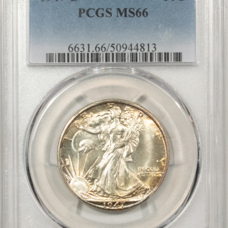 New Certified Coins 1947-D WALKING LIBERTY HALF DOLLAR – PCGS MS-66, FRESH & PREMIUM QUALITY!