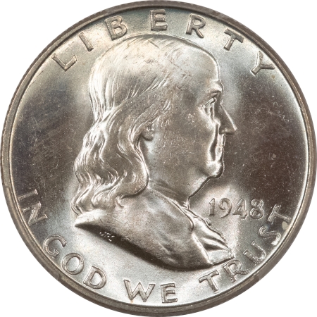 Franklin Halves 1948 FRANKLIN HALF DOLLAR – PCGS MS-66 FBL, BLAST WHITE, PREMIUM QUALITY GEM!