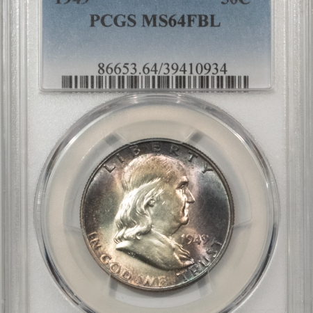 Franklin Halves 1949 FRANKLIN HALF DOLLAR – PCGS MS-64 FBL, PRETTY & PREMIUM QUALITY!