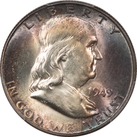 Franklin Halves 1949 FRANKLIN HALF DOLLAR – PCGS MS-64 FBL, PRETTY & PREMIUM QUALITY!