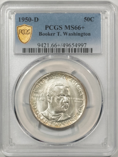 New Certified Coins 1950-D BTW COMMEMORATIVE HALF DOLLAR – PCGS MS-66+, NEARLY 67! PREMIUM QUALITY!