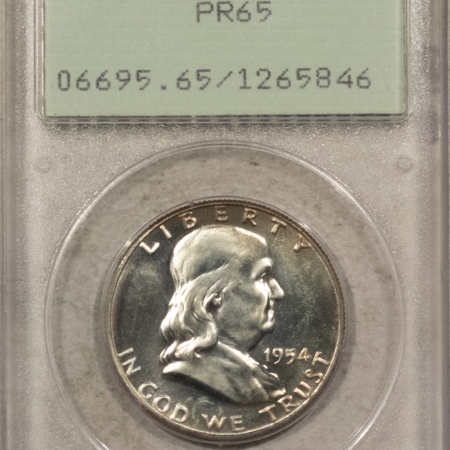 Franklin Halves 1954 PROOF FRANKLIN HALF DOLLAR – PCGS PR-65, RATTLER & PREMIUM QUALITY!