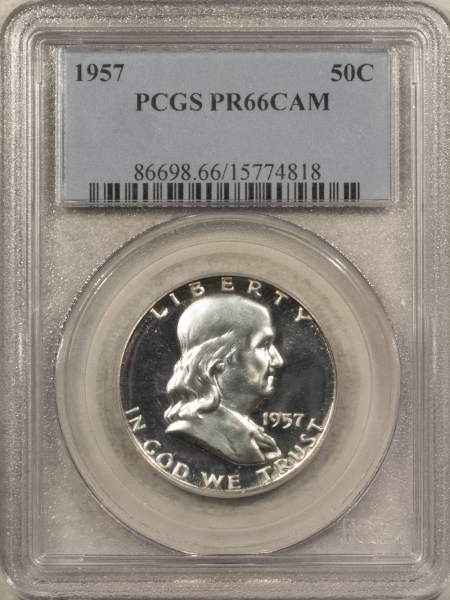 Franklin Halves 1957 PROOF FRANKLIN HALF DOLLAR – PCGS PR-66 CAM