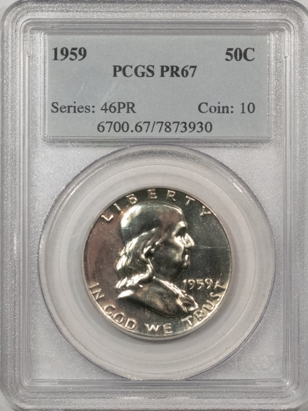 Franklin Halves 1959 PROOF FRANKLIN HALF DOLLAR – PCGS PR-67