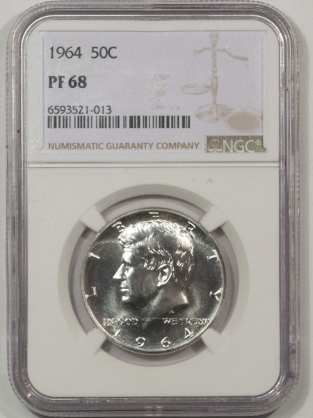 Kennedy Halves 1964 PROOF KENNEDY HALF DOLLAR – NGC PF-68