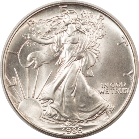 Bullion 1986 $1 AMERICAN SILVER EAGLE 1 OZ .999 – GEM BRILLIANT UNCIRCULATED FIRST YEAR!