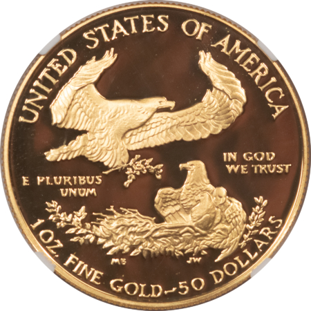 American Gold Eagles, Buffaloes, & Liberty Series 1987-W 1 OZ $50 PROOF AMERICAN GOLD EAGLE – NGC PF-69 UCAM, ROMAN NUMERALS