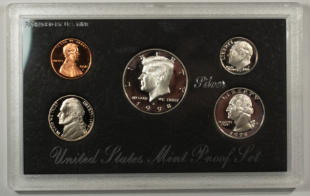 New Store Items 1998-S US SILVER PROOF 5 COIN SET – GEM PROOF IN ORIGINAL GOVERNMENT PACKAGE!