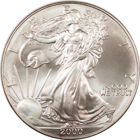 Bullion 2000 $1 AMERICAN SILVER EAGLE 1 OZ .999 – FRESH, GEM BRILLIANT UNCIRCULATED!