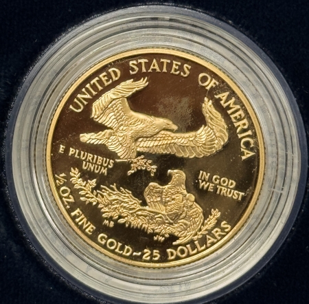 American Gold Eagles, Buffaloes, & Liberty Series 2001-W $25 1/2 OZ PROOF AMERICAN GOLD EAGLE – GEM PROOF, ORIGINAL MINT PACKAGING