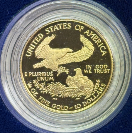 American Gold Eagles, Buffaloes, & Liberty Series 1996-W $25 1/4 OZ PROOF AMERICAN GOLD EAGLE – GEM PROOF, ORIGINAL MINT PACKAGING