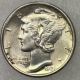 Dimes 1929-D MERCURY DIME – UNCIRCULATED, VERY CHOICE+ & FULL BANDS, LOOKS GEM!