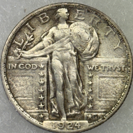 New Store Items 1924 STANDING LIBERTY QUARTER – ORIGINAL HIGH GRADE EXAMPLE WITH LUSTER!