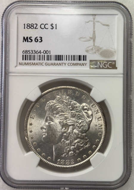 Morgan Dollars 1882-CC $1 MORGAN DOLLAR – NGC MS-63, CARSON CITY!