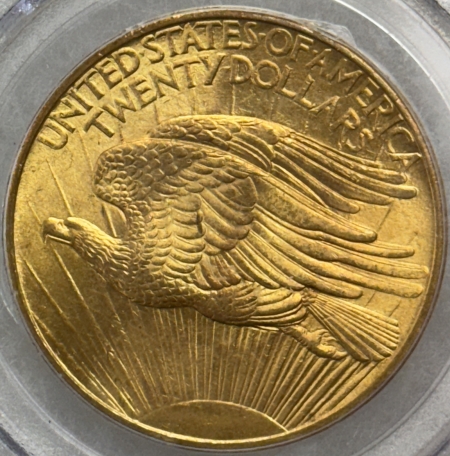 $20 1908 $20 ST GAUDENS GOLD DOUBLE EAGLE, NO MOTTO – PCGS MS-66