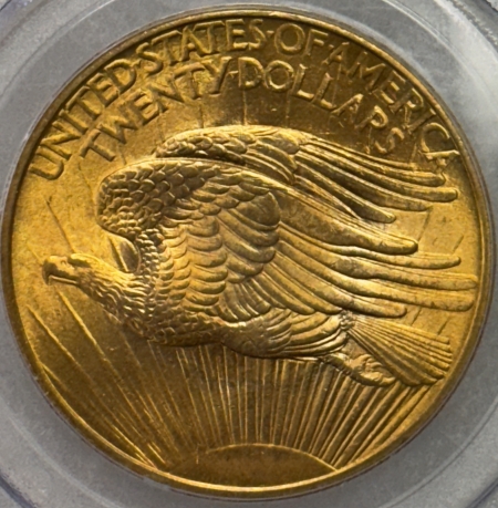 $20 1908 $20 ST GAUDENS GOLD DOUBLE EAGLE, NO MOTTO – PCGS MS-66