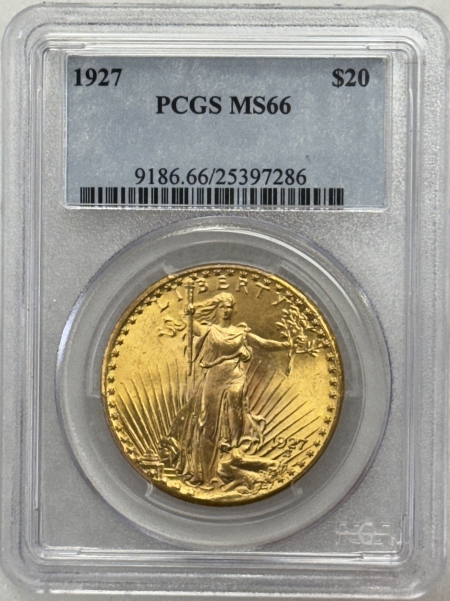 $20 1927 $20 ST GAUDENS GOLD DOUBLE EAGLE – PCGS MS-66