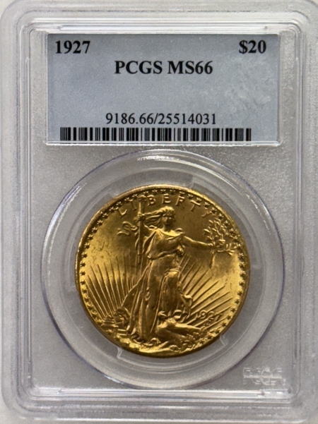 $20 1927 $20 ST GAUDENS GOLD DOUBLE EAGLE – PCGS MS-66