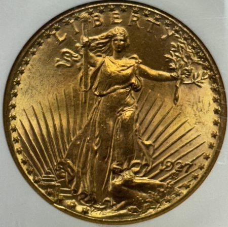 $20 1927 $20 ST GAUDENS GOLD DOUBLE EAGLE – NGC MS-66