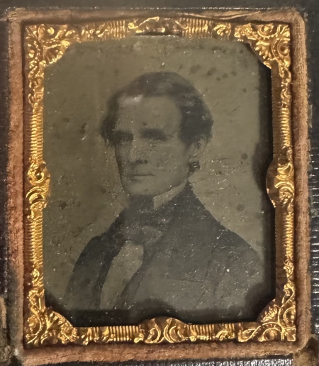 Civil War & Hard Times JEFFERSON DAVIS TINTYPE ca 1861-62, HOUSED IN A PRESERVER UNDER GLASS!