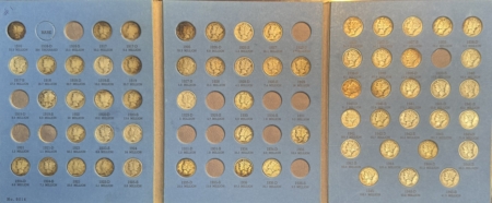 Dimes PARTIAL MERCURY DIME SET IN ALBUM, INCLUDES SOME BETTER DATES-AVG CIRCULATED!