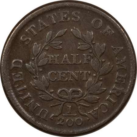 Draped Bust Half Cents 1804 DRAPED BUST HALF CENT CROSSLET 4 STEMS C-9 STATE 5 HIGH GRADE CIRC EXAMPLE!