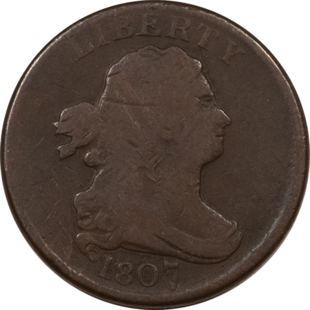 Draped Bust Half Cents 1807 DRAPED BUST HALF CENT – NICE PLEASING CIRCULATED EXAMPLE!