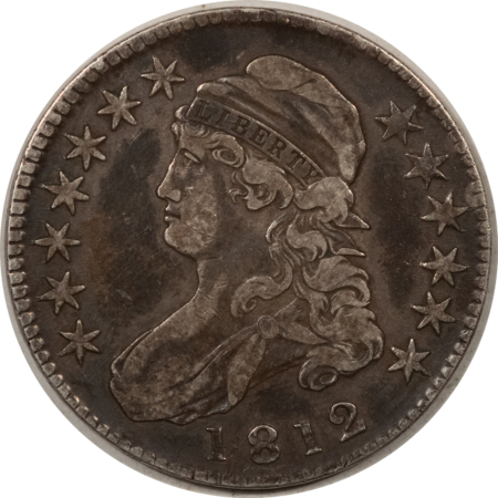 Early Halves 1812 CAPPED BUST HALF DOLLAR, O-103, R-1 – HIGH GRADE CIRCULATED EXAMPLE!