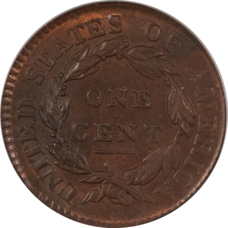 Coronet Head Large Cents 1817 CORONET HEAD LARGE CENT, 13 STARS – PCGS MS-62 RB, ORIGINAL AND TOUGH!