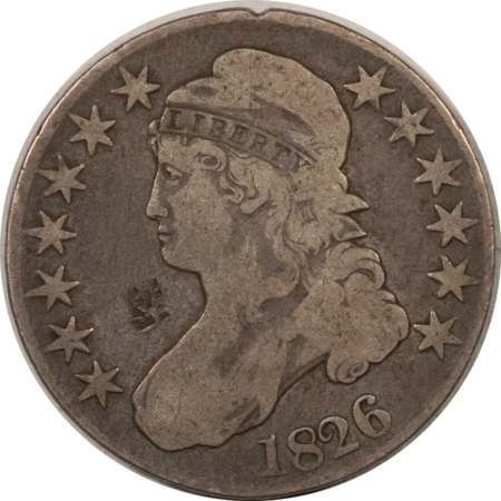 Early Halves 1826 CAPPED BUST HALF DOLLAR – CIRCULATED WITH OBVERSE DAMAGE!