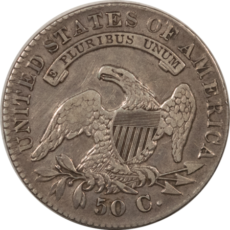 Early Halves 1830 CAPPED BUST HALF DOLLAR, SMALL 0 – HIGH GRADE EXAMPLE, OLD CLEANING