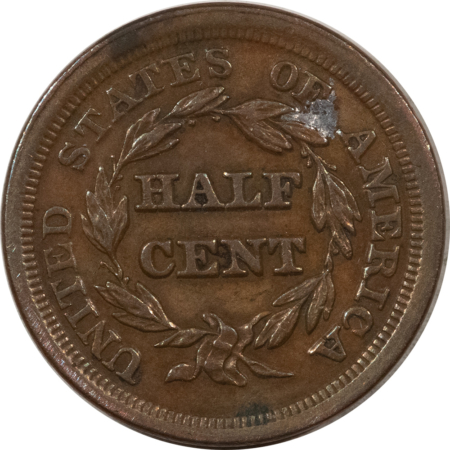 Braided Hair Half Cents 1853 BRAIDED HAIR HALF CENT – HIGH GRADE EXAMPLE BUT WITH DAMAGE!