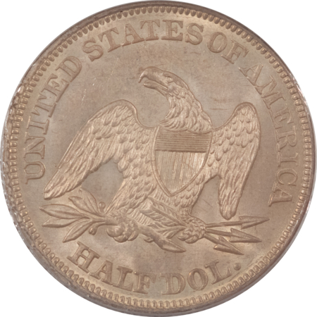 Liberty Seated Halves 1858 SEATED LIBERTY HALF DOLLAR – PCGS MS-63, ORIGINAL, OLD GREEN HOLDER!