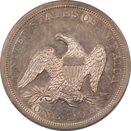 Liberty Seated Dollars 1860-O LIBERTY SEATED DOLLAR – PCGS AU-53, FRESH LUSTROUS & REALLY NICE!