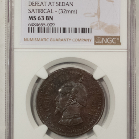 New Store Items 1870 FRANCE BRONZE DEFEAT AT SEDAN SATIRICAL MEDAL 32MM NAPOLEON III NGC MS-63BN