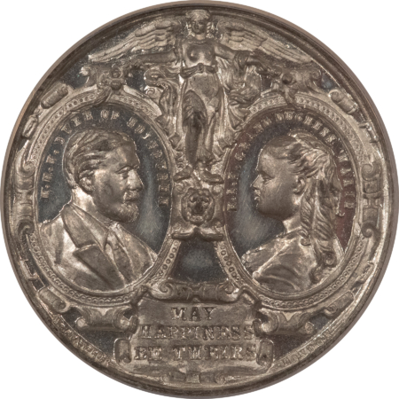 Exonumia 1874 BRITISH HISTORICAL MEDAL, BHM-2977 WM, DUKE OF EDINBURGH MARRIAGE NGC MS-64