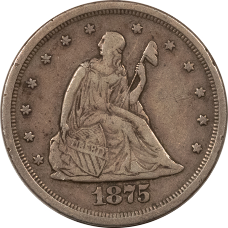 New Store Items 1875-S TWENTY CENT PIECE – NICE ORIGINAL, HIGH GRADE CIRCULATE EXAMPLE!