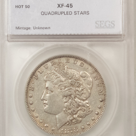 Morgan Dollars 1878 7TF/R-78/VAM-169 $1 MORGAN DOLLAR, EXTRA FINE POPULAR QUADRUPLED STARS!