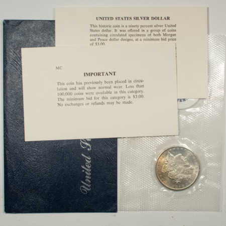 Morgan Dollars 1878-CC $1 MORGAN DOLLAR GSA BLUE SOFT PACK – ATTRACTIVE BRILLIANT UNCIRCULATED!