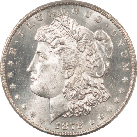 Morgan Dollars 1878-S $1 MORGAN DOLLAR – PCGS MS-63, LOOKS 64+, PREMIUM QUALITY!