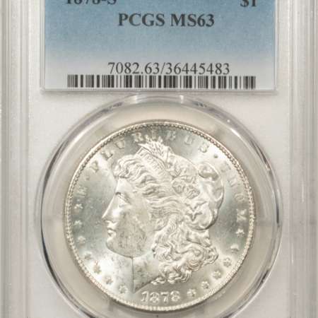 Morgan Dollars 1878-S $1 MORGAN DOLLAR, VAM-84 – PCGS MS-63, BLAST WHITE!