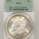 Morgan Dollars 1879-S $1 MORGAN DOLLAR – PCGS MS-66, BLAST WHITE!