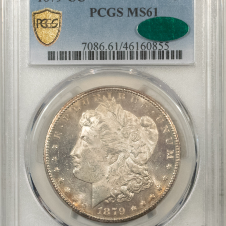 CAC Approved Coins 1879-CC $1 MORGAN DOLLAR – PCGS MS-61 PREMIUM QUALITY, CARSON CITY, CAC APPROVED