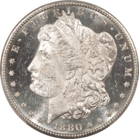 Morgan Dollars 1880-S $1 MORGAN DOLLAR – PCGS MS-64 DMPL, BLACK & WHITE! WOW!