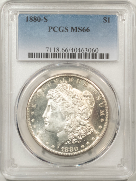 Morgan Dollars 1880-S $1 MORGAN DOLLAR – PCGS MS-66, FROSTY WHITE & NICE!